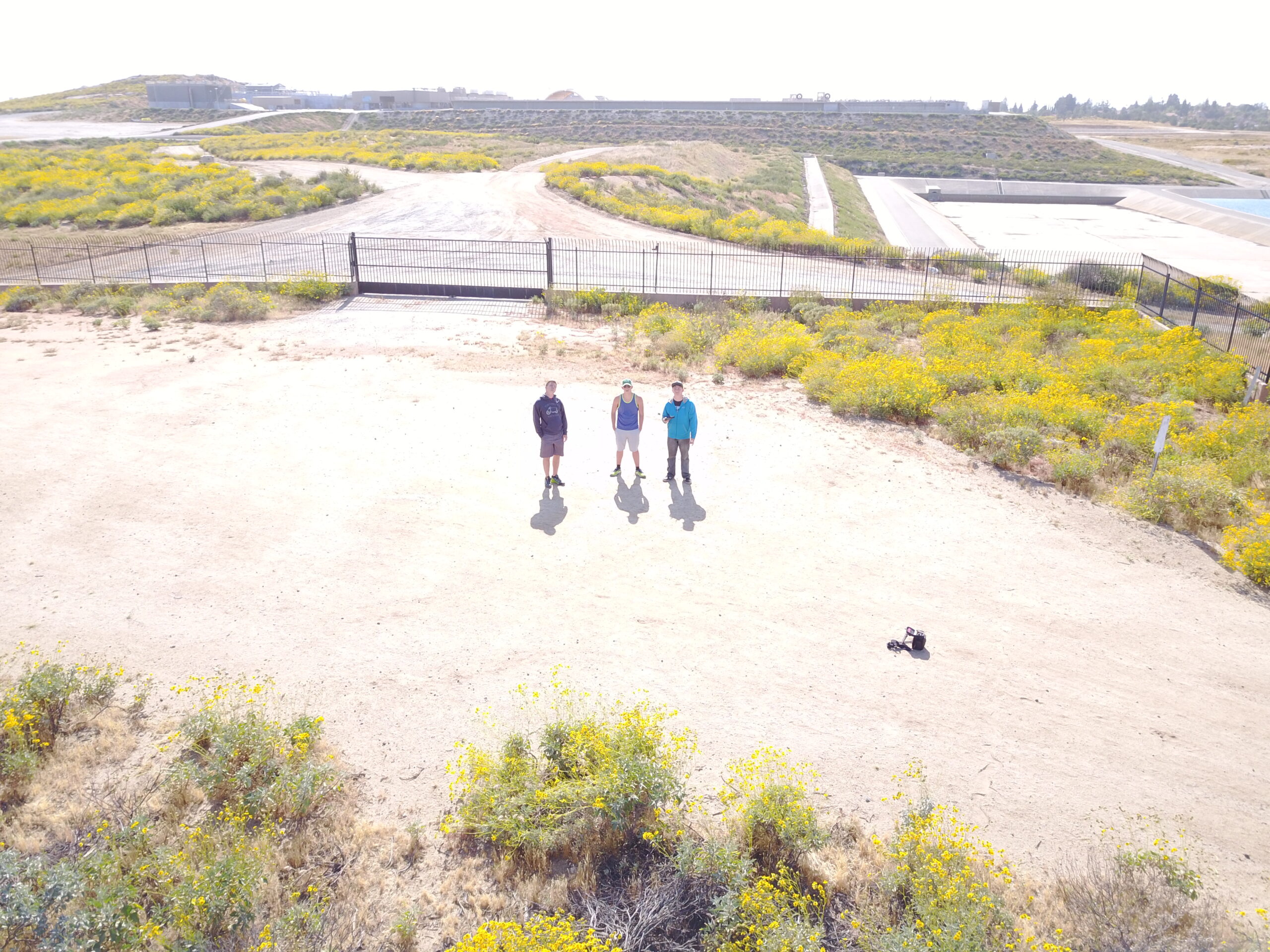 group picture with drone from the air in california